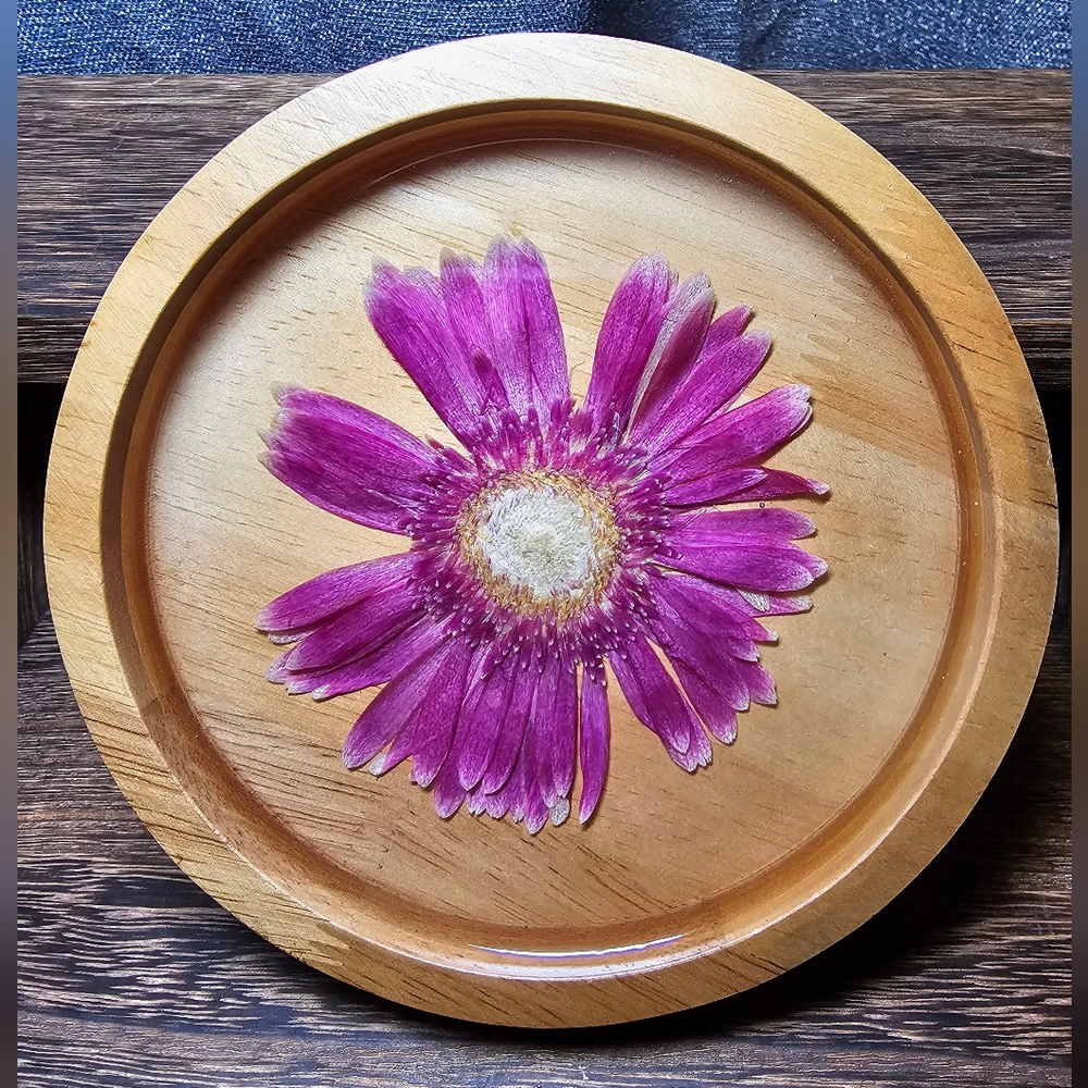 NEW Handmade Teak Wood & Resin Trinket Tray - Picture 4 of 9